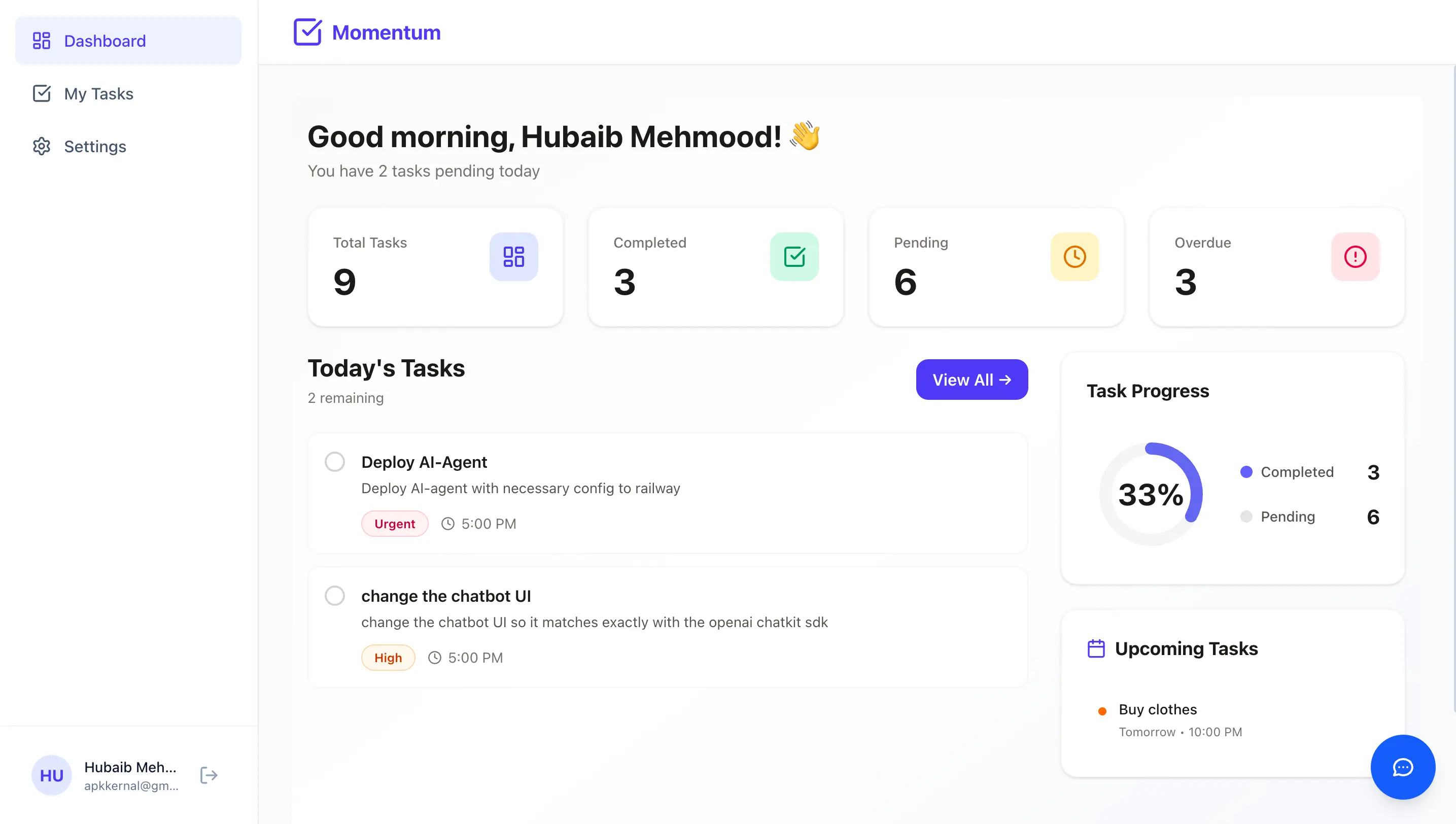 Momentum: AI-Powered Task Management SaaS